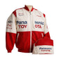 Black jacket with logos on a white background