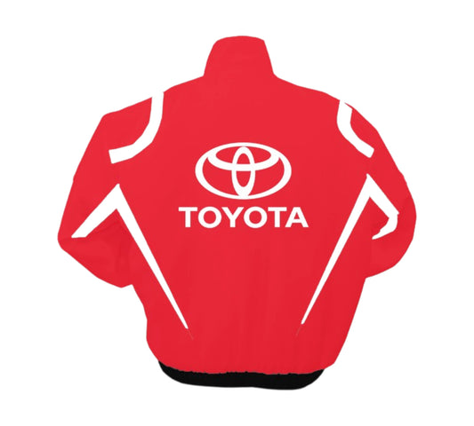 Black and red jacket with Toyota and Denso logos on a white background