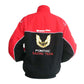 Red and black jacket with Pontiac Racing Team logo on a white background