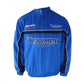 Blue jacket with Triumph branding on a white background