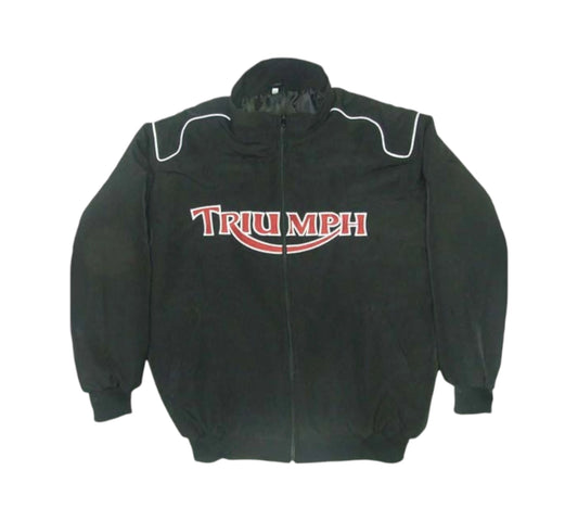Gray and black jacket with Triumph logo on a white background
