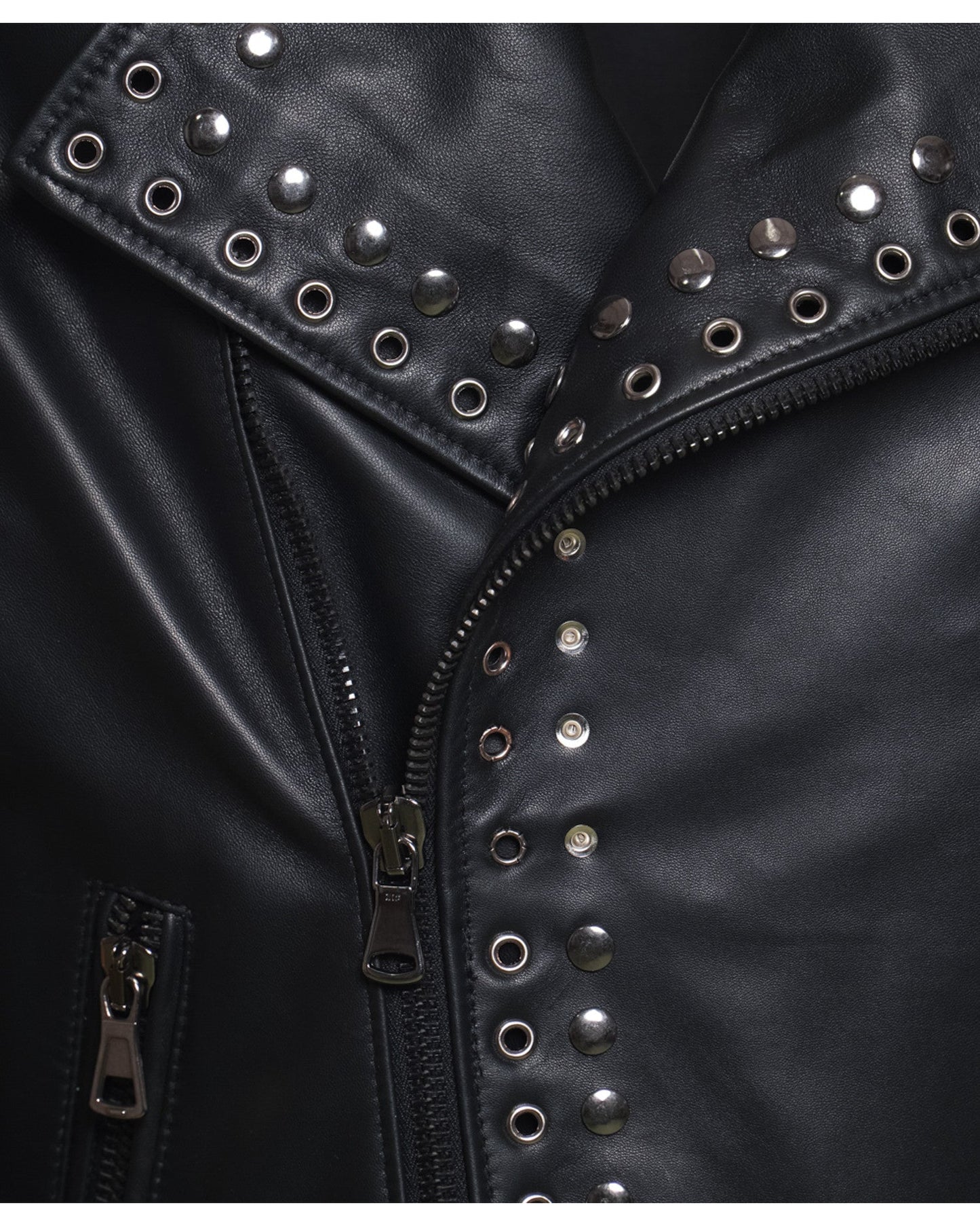 Vasco - Men's Studded Jacket in Genuine Black Leather CROSSOVER RACEWEARS