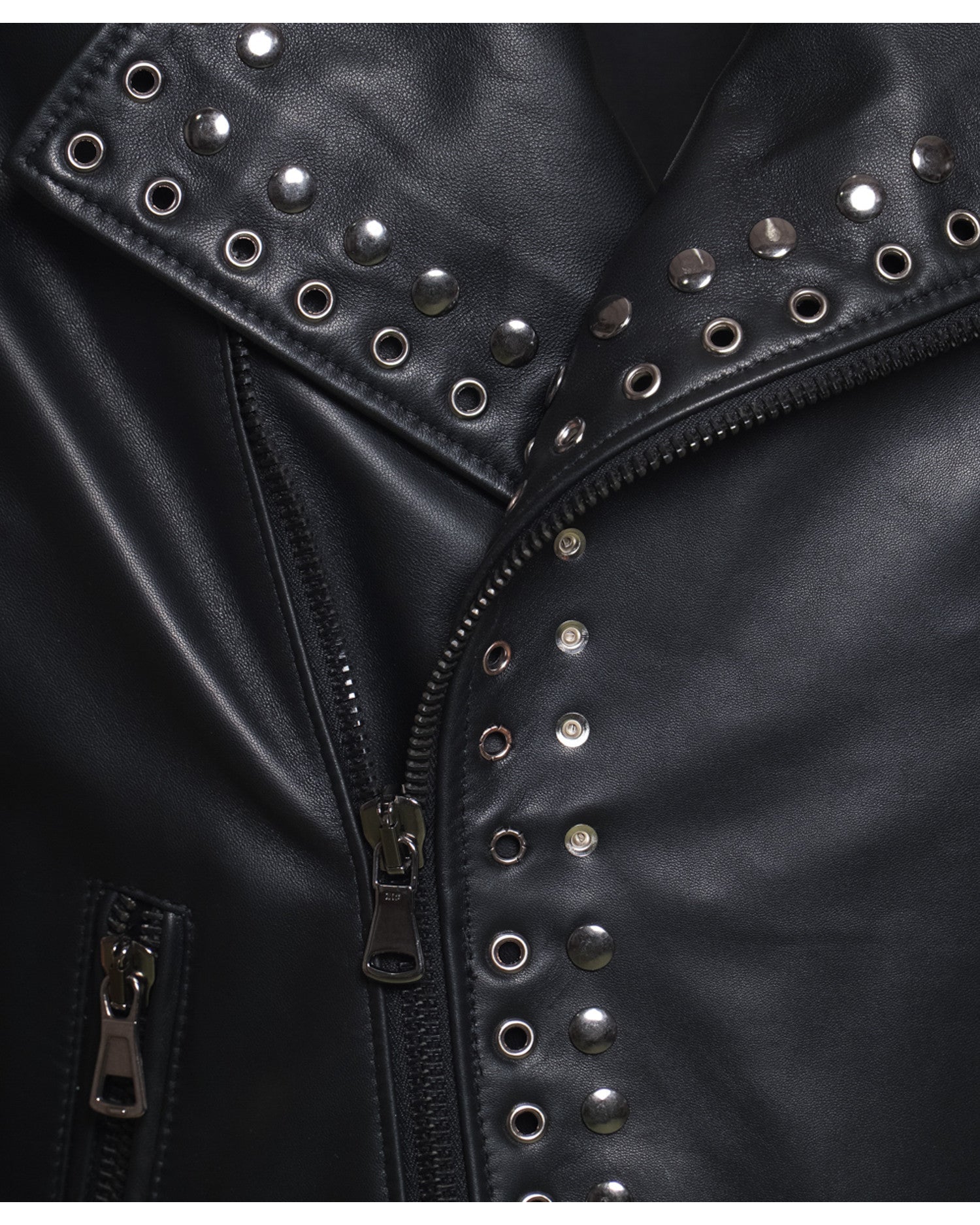 Vasco - Men's Studded Jacket in Genuine Black Leather CROSSOVER RACEWEARS
