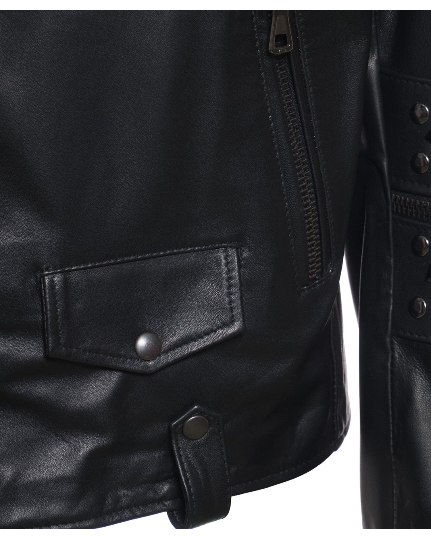 Vasco - Men's Studded Jacket in Genuine Black Leather CROSSOVER RACEWEARS