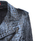 Vasco - Men's Studded Jacket in Genuine Blue Leather CROSSOVER RACEWEARS