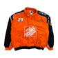 Orange racing jacket with black accents and Home Depot logo on a white background