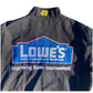 Black jacket with Lowe's logo and text on a white background