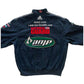 Navy jacket with multiple logos including Adidas, Dale Jr., National Guard, and Amp Energy on a white background.