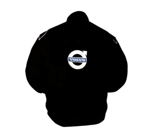 Blue and white jacket with Volvo logo on a white background