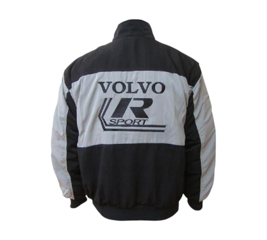 Black and white jacket with Volvo R Sport logo on a white background