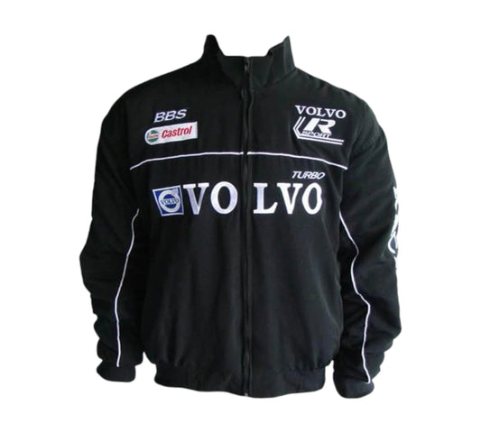 Black jacket with Volvo logos on a white background