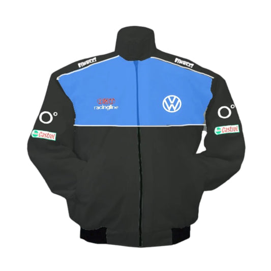 Black jacket with TNT racingline and Volkswagen logos on a white background