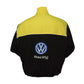 Navy blue jacket with Volkswagen Racing logo on a white background