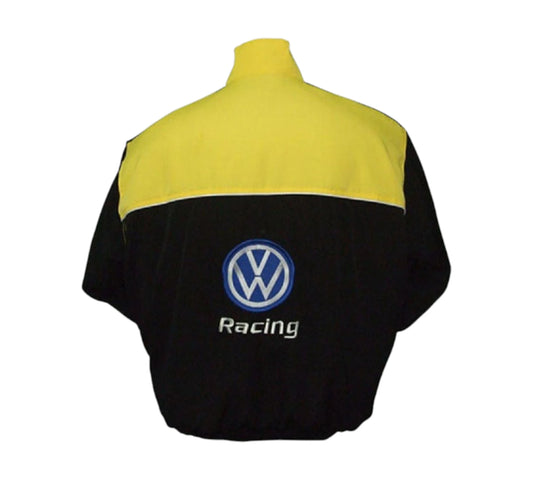 Navy blue jacket with Volkswagen Racing logo on a white background