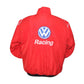 Blue jacket with Volkswagen Racing logo on a white background