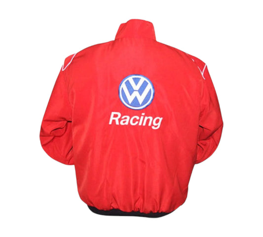 Blue jacket with Volkswagen Racing logo on a white background