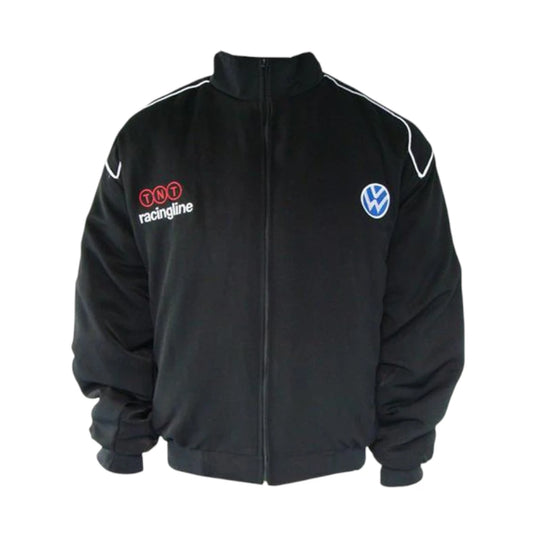 Black jacket with TNT racingline and Volkswagen logos on a white background
