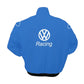 Blue jacket with Volkswagen Racing logo on a white background