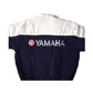 Navy and white jacket with Yamaha logo on a white background