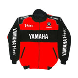 Black and red jacket with Yamaha and Vmax branding on a white background