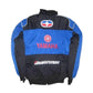 Blue and black jacket with Yamaha and Bridgestone logos on a white background